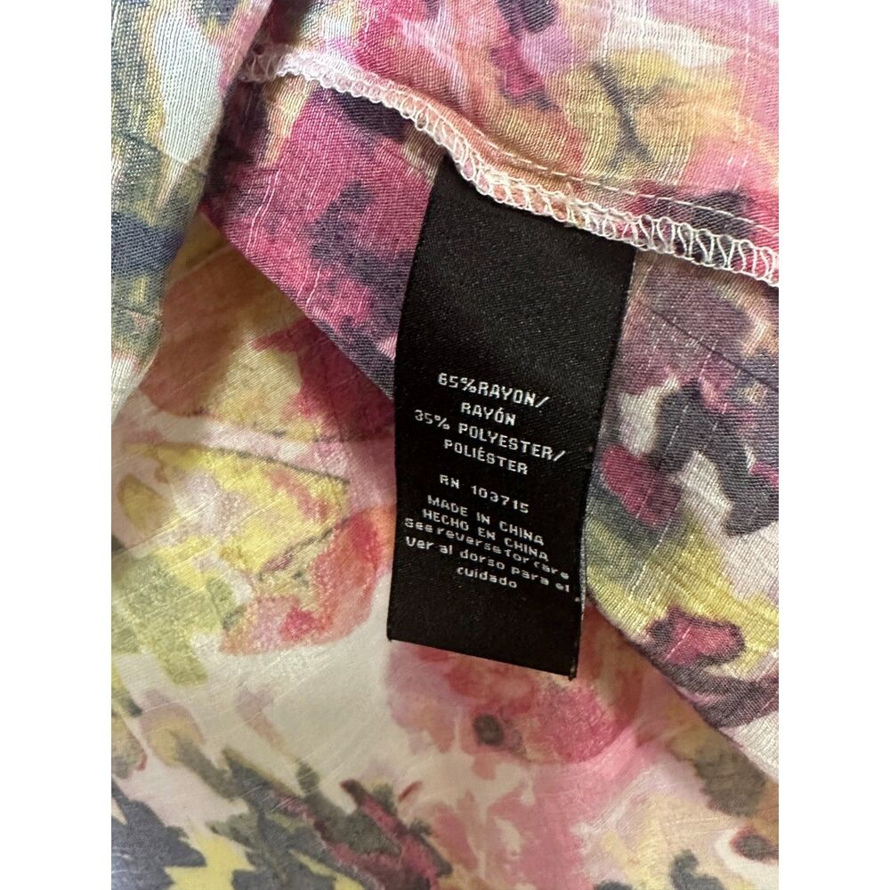 Zac & Rachel BOHO Peasant Blouse Off The Shoulder Watercolor Floral SZ M Ruffle - Picture 4 of 4